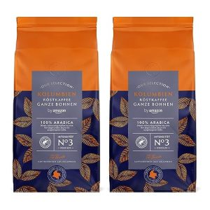 by Amazon Kolumbien Kaffeebohnen, Mittlere Röstung, 1 kg, 2 Packungen mit 500 g – Rainforest Alliance-zertifiziert