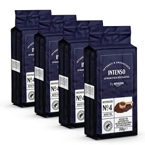 by Amazon Gemahlener Kaffee Caffè Intenso, 1 kg, 4 Packungen mit 250 g – Rainforest Alliance-Zertifizierung