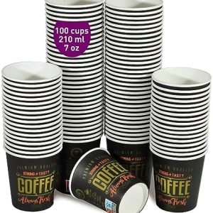 GoBeTree 100 Pappbecher 210 ml / 7 oz für Kaffee und Mehr, kaffeebecher pappe, kaffebecher, kaffeebecher einweg