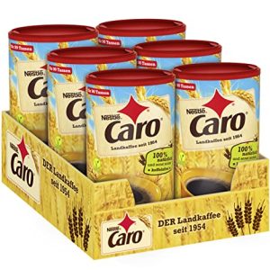 Nestlé CARO Landkaffee, lösliches Pulver aus Gerste, Gerstenmalz, Zichorie und Roggen, koffeinfrei, 6er Pack (6x200g)