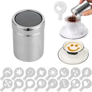 Kakaostreuer für Cappuccino Schablonen - 16 Teile Kaffee Zeichnung Cappuccino Form - Phantasie Kaffee Druck Modell Kuchen Schablonen Puderzucker Sieb