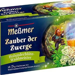 Meßmer Zauber der Zwerge | Holunderblüte-Waldmeister | 18 Teebeutel | Vegan | Glutenfrei | Laktosefrei