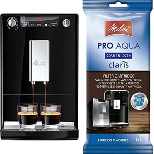 Melitta Caffeo Solo E950-101 Schlanker Kaffeevollautomat mit Vorbrühfunktion/15 Bar/LED-Display/höhenverstellbarer + 192830 Filterpatrone für Kaffeevollautomaten, 1 Patrone