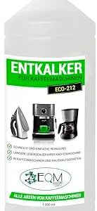 EQM | ECO- 212 | 1 Liter | Entkalker für Kaffeemaschinen & Kaffeevollautomaten | Universal Kalklöser | 100% natürlicher Ursprung | Geeignet für alle Marken