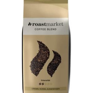 roastmarket Coffee Blend (1kg) - Ganze Kaffeebohnen - 100% Arabica - Ideal für Siebträger, Vollautomaten, Filterkaffee - Helle Röstung - Nussig, Süßlich - Wenig Säure