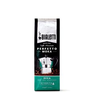 Bialetti - Perfetto Moka Deka: Gemahlener Kaffee mit mittlerer Röstung, Getreide-Aroma, 250g, Beutel mit Aromaventil