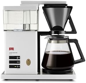 Melitta AromaSignature DeLuxe Filterkaffeemaschine mit Glaskanne, 10 Tassen, weiß…