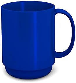 Ornamin Becher mit Henkel 300 ml blau (Modell 510) / Mehrweg-Becher Kunststoff, Kaffeebecher