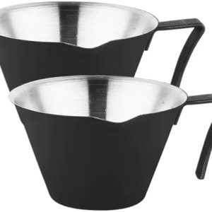 Espresso Messung Tasse 2 PCs Espresso -Schussbecher 3,4 Unzen Edelstahl Espresso Gähne Tasse mit Griff Espresso -Schussglas für Kaffeezubehör, Espresso -Schussglas