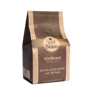 VietBeans 100% Robusta – Ganze Bohne - Kaffeespezialität aus Vietnam - Kräftig und würzig – 250g