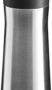 WMF Impulse Isolierbecher 350 ml, Thermobecher mit Automatikverschluss, 360°-Trinköffnung, Kaffeebecher to go hält Getränke 8h heiß/12h kalt, silber