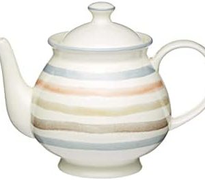 KitchenCraft 6 Tasse Keramik-Teekanne, Klassische Kollektion, Vintage-Stil, 1.4L (2.5 pts), Creme