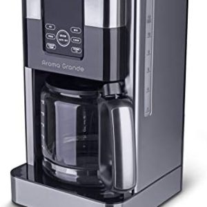 Fakir 9233001 Aroma Grande / Kaffeemaschine, Filterkaffeemaschine mit Glaskanne, mit Touch-Display, Wasserstandsanzeige, bis zu 12 Tassen, Edelstahl silber - 1000 Watt