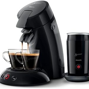 Philips Domestic Appliances Senseo Original Kaffeepadmaschine Mit Milchaufschäumer - Kaffee Boost Und Crema Plus Technologie, 0.7 Liters, Schwarz, (HD6553/65)