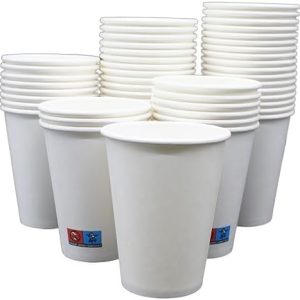 BAMI 200x Pappbecher Kaffeebecher To Go Weiß, 300ml/12oz - Extra Stabil - Zum Servieren von Kaffee, Tee und kalte Getränke