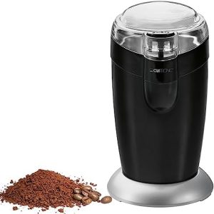 Clatronic® elektrische Kaffeemühle, Kaffeemühle mit Edelstahlschlagmesser, Fassungsvermögen 40 g, 120-Watt Motor, schwarz-edelstahl, KSW 3306