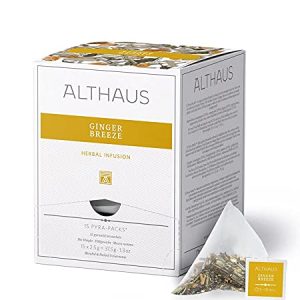 Althaus Tee GINGER BREEZE ⋅ Kräutertee im Pyramidenbeutel PYRA PACK ⋅ Naturbelassener Kräutertee mit Ingwer ⋅ 15 x 2,5g