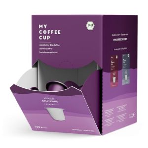 My Coffee Cup – MEGA BOX LUNGO BELLISSIMO – BIO-KAFFEE I 100 Kaffeekapseln für Nespresso®³-Kapselmaschinen I 100% industriell kompostierbar und nachhaltig – 0% Alu