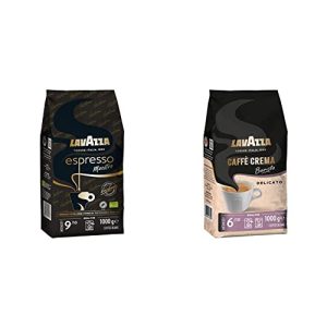 Lavazza &, Caffè Crema Barista Delicato, Arabica & Robusta Kaffeebohnen, für Espressomaschinen, mit Schokolade- & Kakaoaromen, Ausgewogener Geschmack, Intensität 6/10, Mittlere Röstung, 1 kg Packung