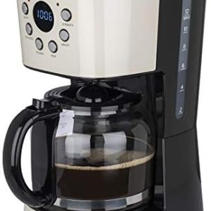 Korona 10666 Retro-Kaffeemaschine | Creme | 1,5 Liter | Filterkaffeemaschine | LCD-Display | Timer | Kaffeeautomat inkl. Permanentfilter