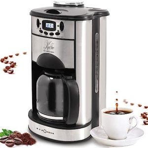 Syntrox Germany Kaffeeautomat Kaffeemaschine BH-2587 mit Timer und Mahlwerk Edelstahl für 12 Tassen