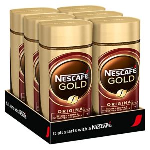 NESCAFÉ GOLD Original, löslicher Bohnenkaffee, Instant-Kaffee aus erlesenen Kaffeebohnen, koffeinhaltig, 6er Pack (6x200g)