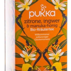 Pukka | Bio-Kräutertee „Zitrone, Ingwer & Manuka-Honig” | Zitrone, Ingwer, Honig und Kurkuma |für starke Momente im Alltag | 4er Pack | 80 Teebeutel